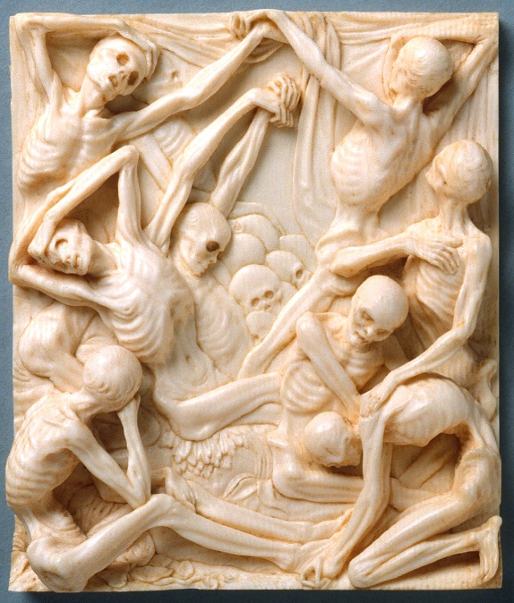Skeletons carved into ivory