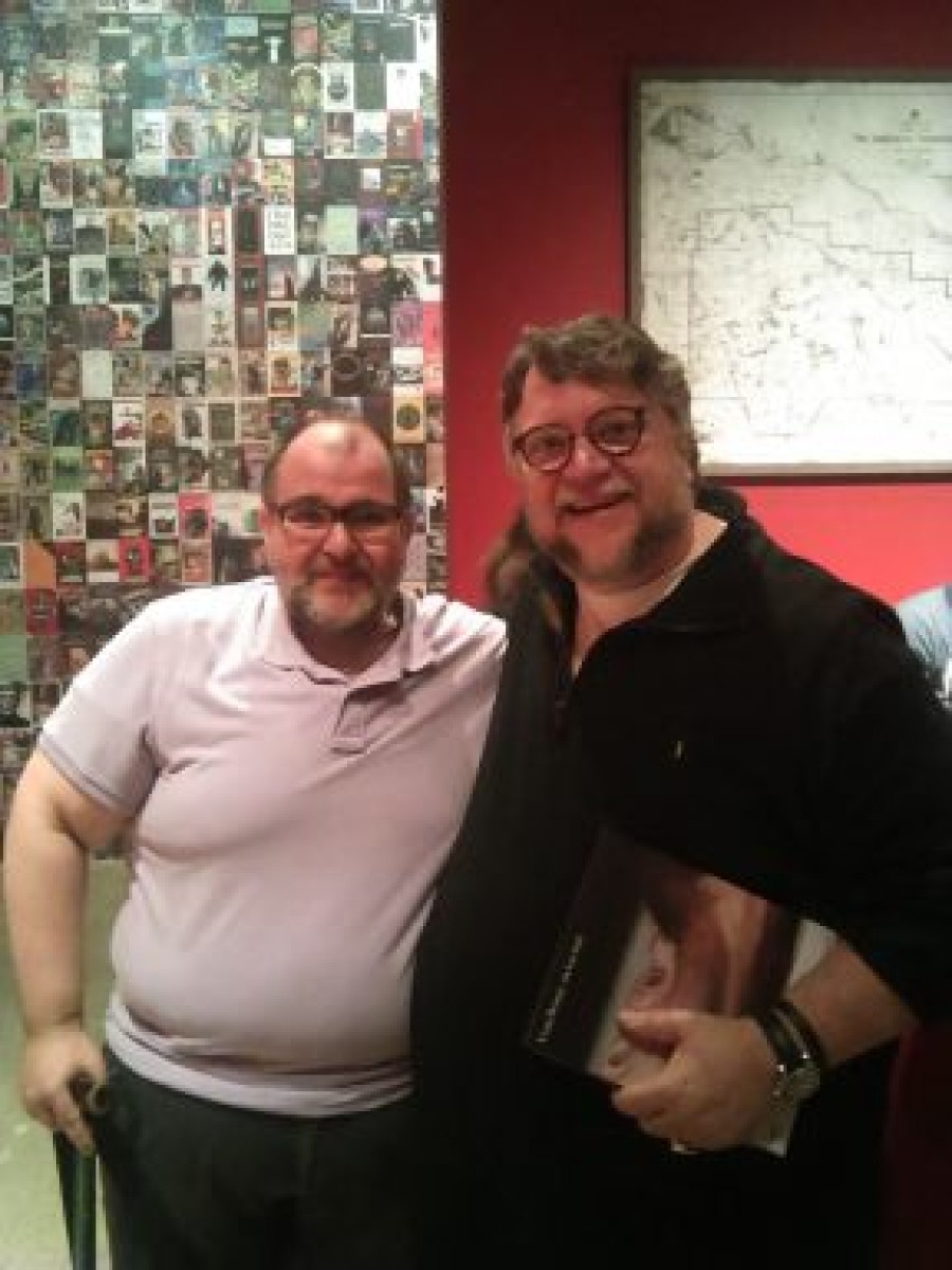 Gordon and Guillermo del Toro posing for the camera