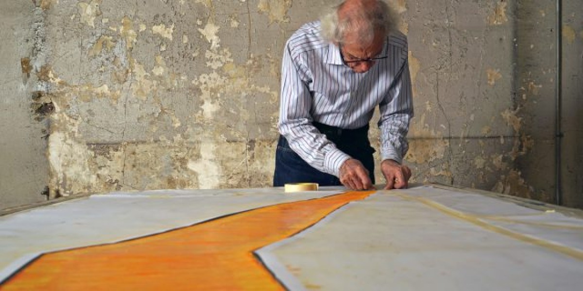 Man busy creating artwork