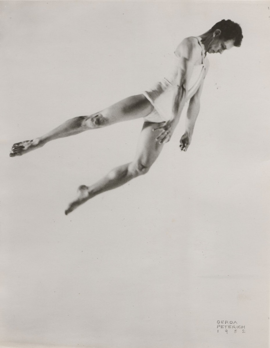 photo of modern dancer and choreographer Merce Cunningham in motion