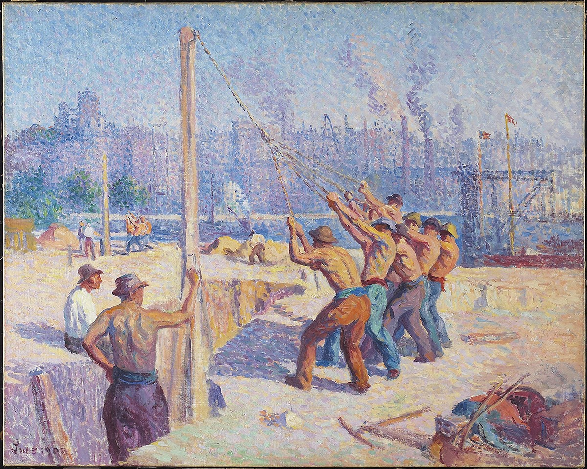 Maximilien Luce, The Pile Drivers–The Yard