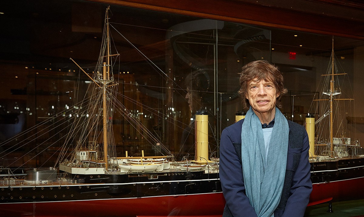 Rolling Stones Mick Jagger in ship model gallery