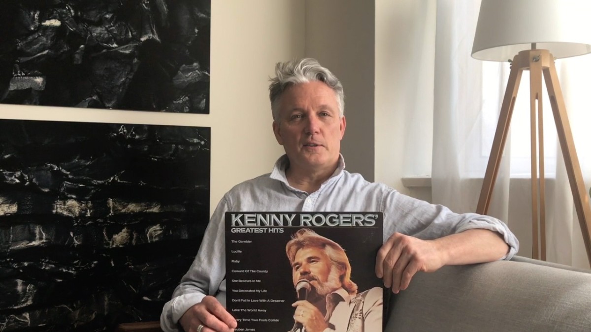 Julian Cox with Kenny Rogers record