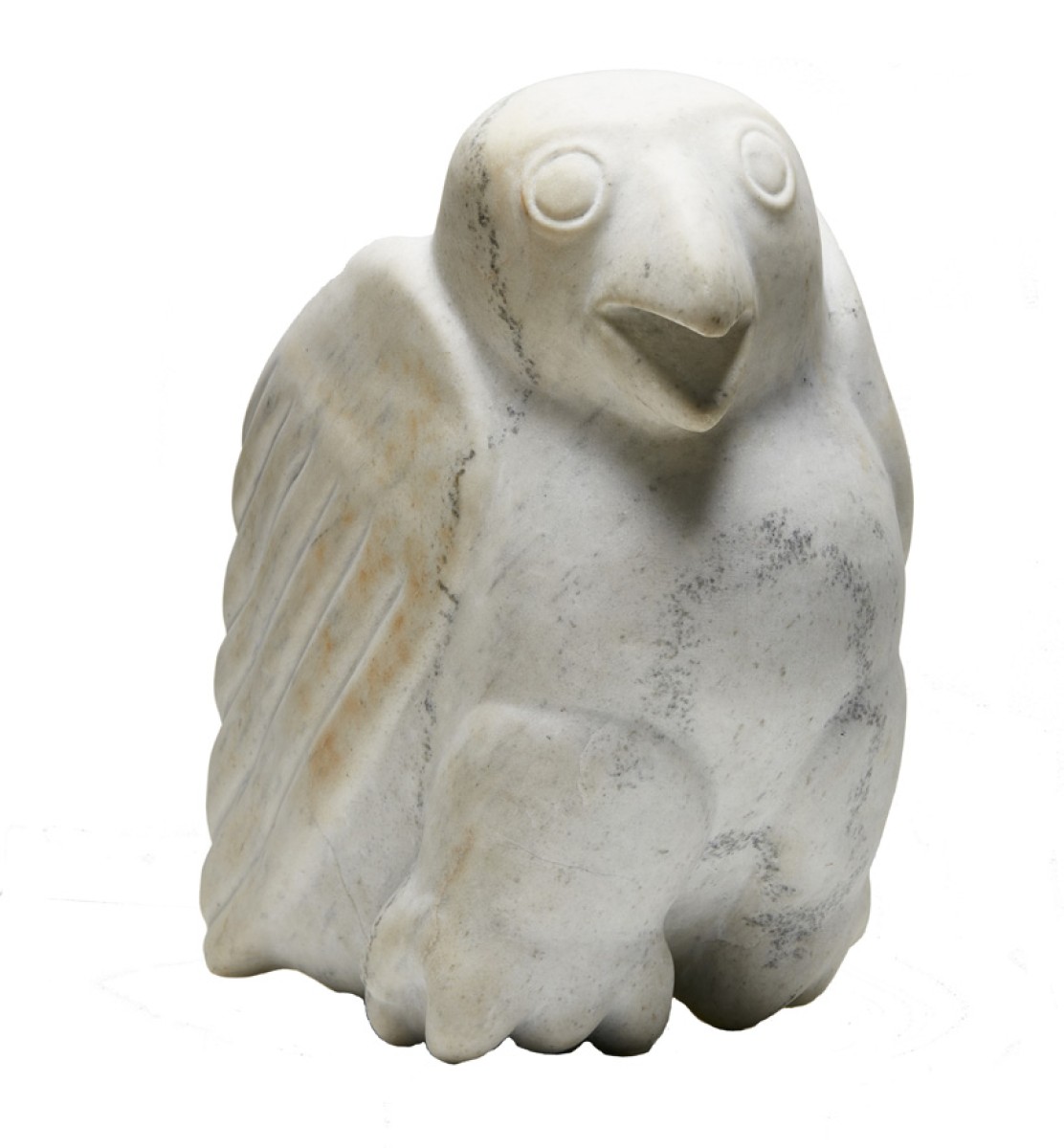 Kenojuak Ashevak, Owl, unknown. White Andrew Gordon Bay marble, Overall: 41.7 x 44.5 x 26.3 cm, 58.1 kg.Gift of Samuel and Esther Sarick, Toronto, 2001. © Estate of Kenojuak Ashevak, courtesy Dorset Fine Arts. 2001/301.