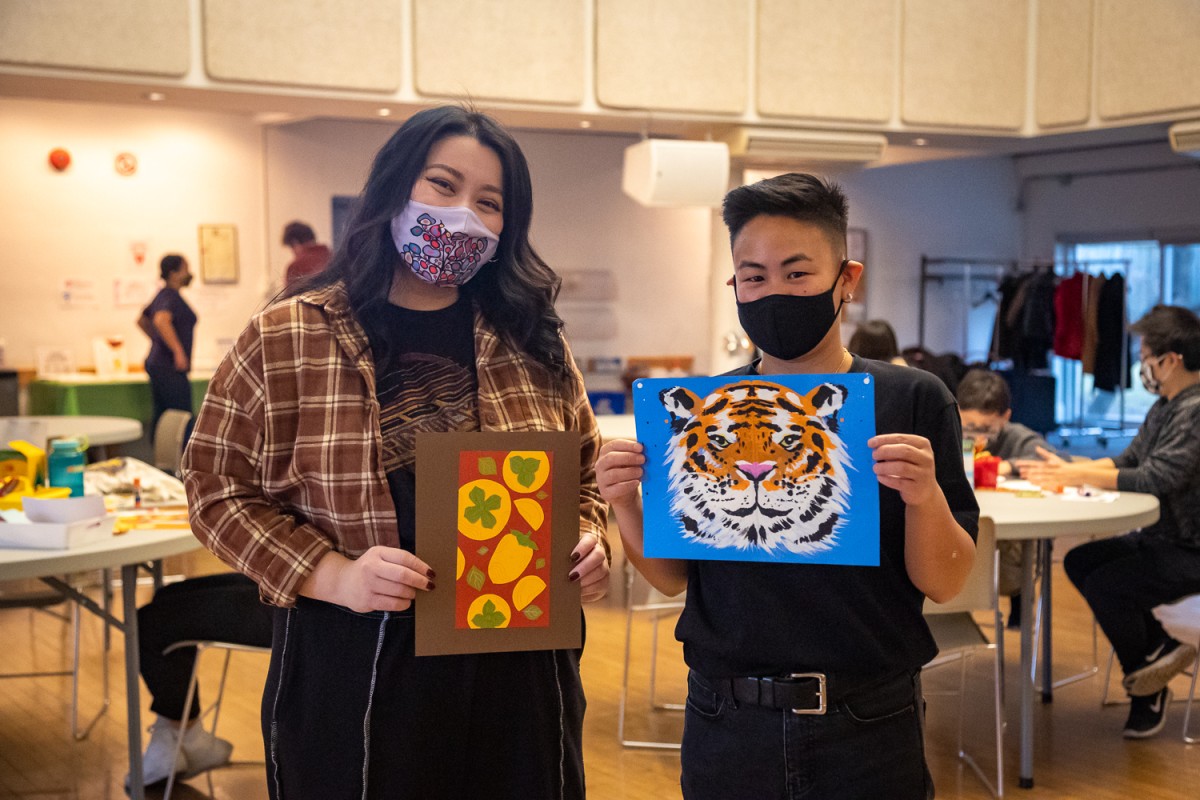 Artists Meegan Lim and Paddy Leung at the Cecil Community Centre