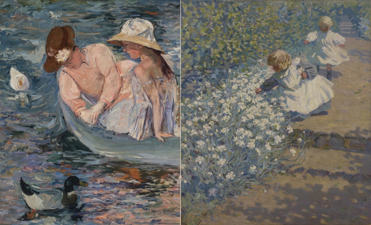 Mary Cassatt, Summertime, and Helen Galloway McNicoll, Picking Flowers