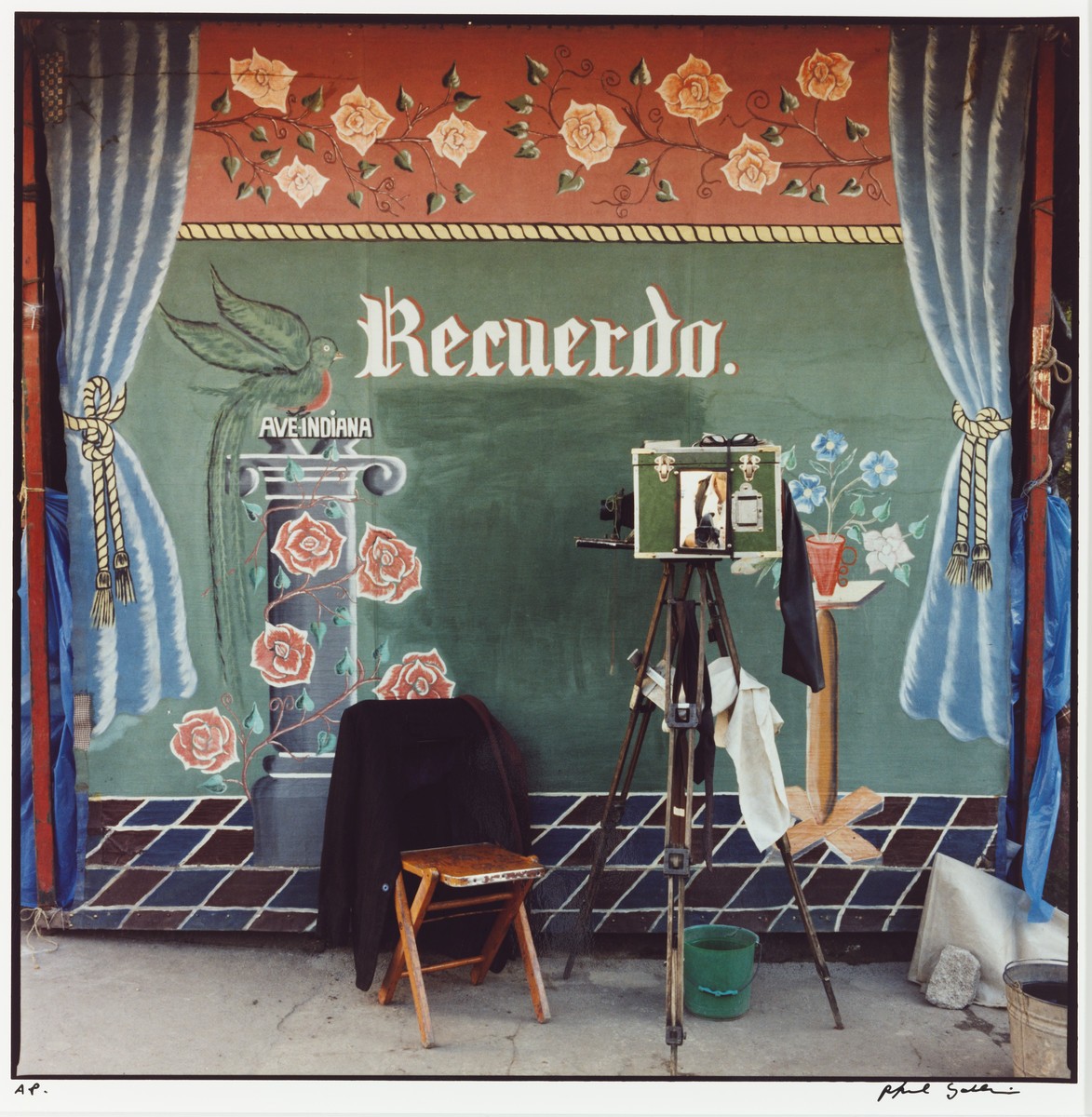 Rafael Goldchain, Itinerant Photographer's Studio (Recuerdo), Coban, Guatemala, 1987. Chromogenic print. 25.4 × 20.2 cm. Gift of David Angelo, 2019. © Rafael Goldchain. Courtesy of the Artist. 2019/2465.