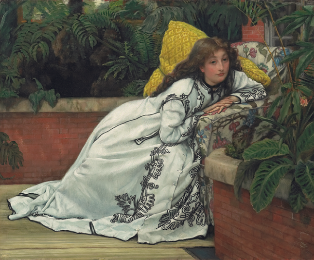 James Tissot. The Convalescent, 1872. oil on wood, Overall: 37.5 x 45.7 cm (14 ¾ x 18 in.) Art Gallery of Ontario. Gift of R.B.F. Barr, Esq., Q.C., 1966. © Art Gallery of Ontario 65/28