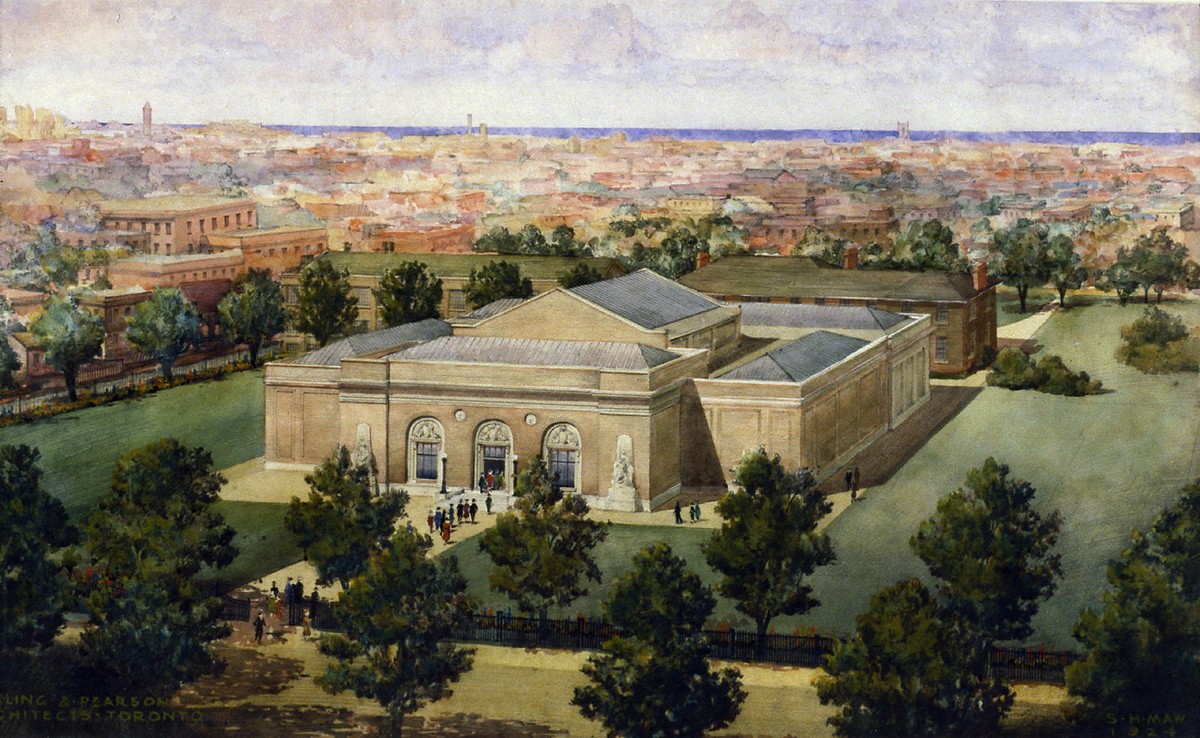 Birds' Eye-View Looking South-East at Art Gallery of Toronto and Grange Park, 1924