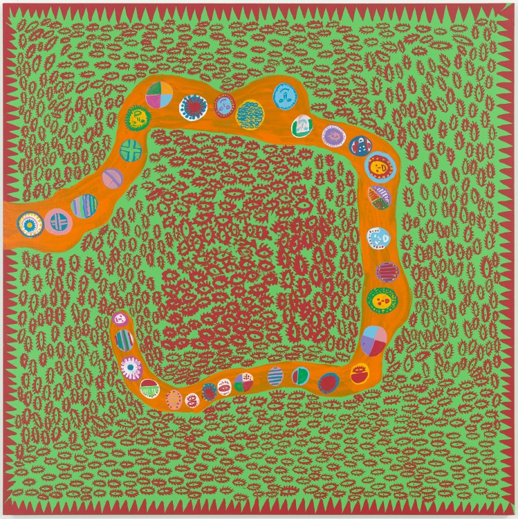 kusama's painting "searching for love"