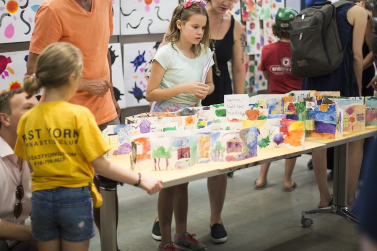 Campers show off their artwork. 