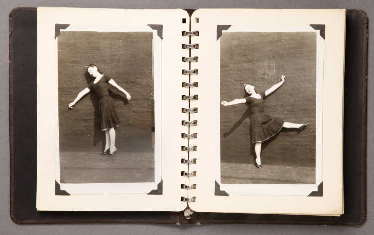 Two photos of a woman dancing