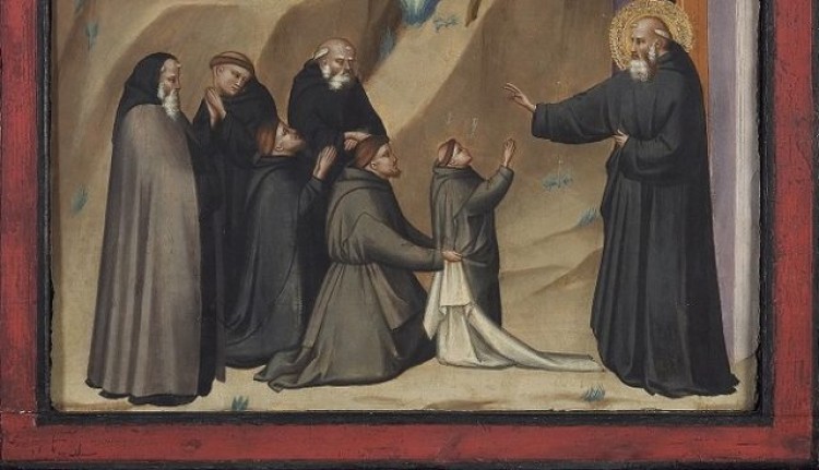 St. Benedict Restores Life to a Young Monk (detail), painting by Giovanni del Biondo