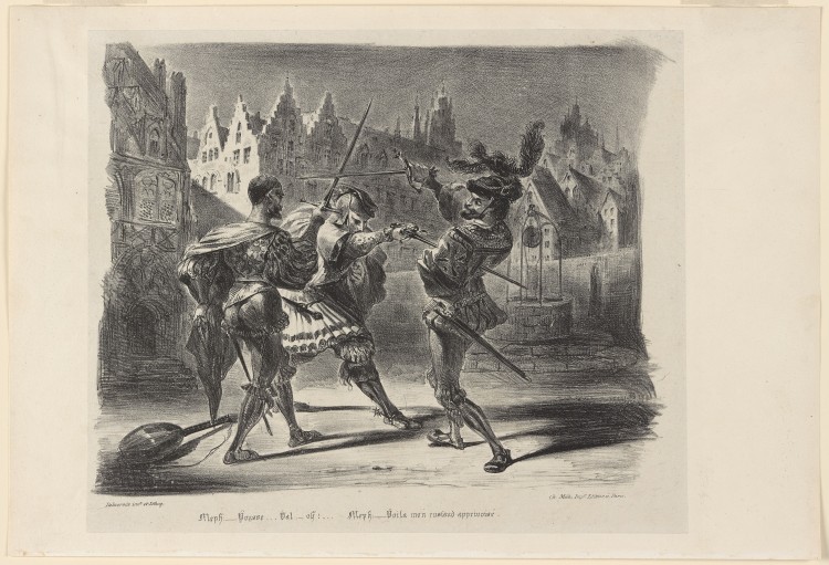 Eugene Delacroix, The Duel Between Faust and Valentine