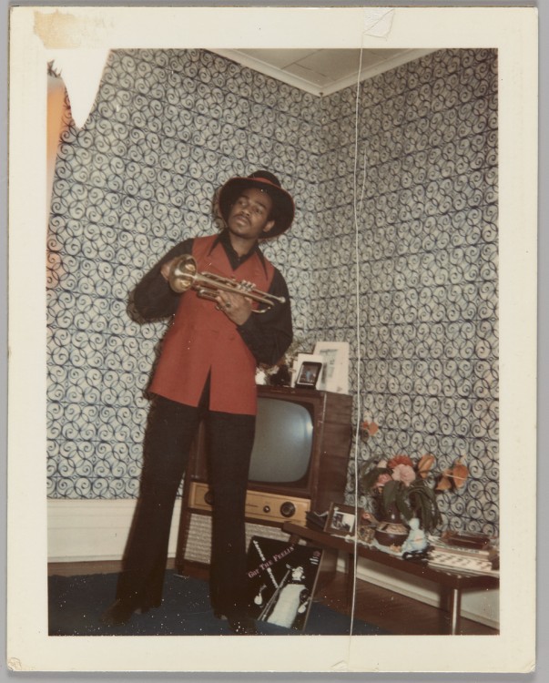 Angella Robinson, To: Mrs. T, From: Prince [Man posing with trumpet]