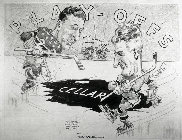 Cartoon c1930s. Image Courtesy of Willard Mullin and Hockey Hall of Fame
