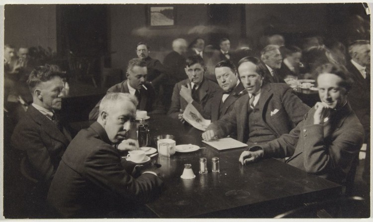 Arthur Goss, Luncheon at the Arts and Letters Club, Toronto. (A.Y. Jackson, F. Varley, L. Harris, Barker Fairley, F. Johnston, A. Lismer, J.E.H. MacDonald), c.1920. gelatin silver print