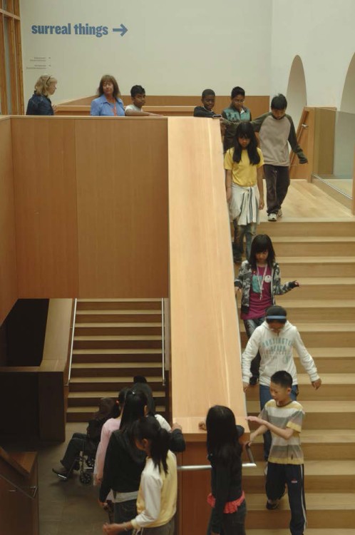 school group of children on Walker staircase