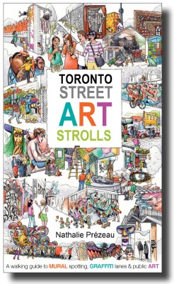 A book cover featuring images of murals from Toronto