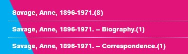 Filtered by Keyword in Subject headings, search for Anne Savage