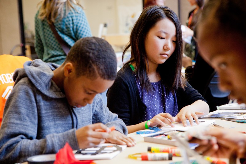 Kids making art