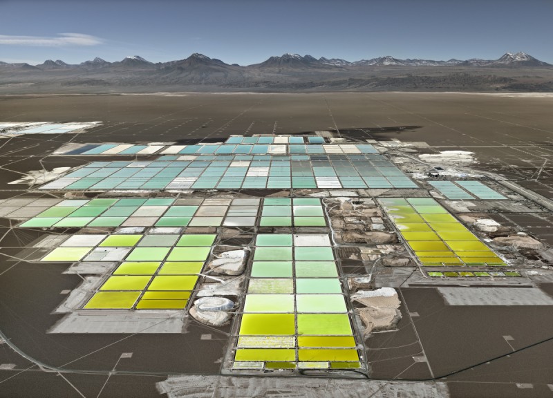 landscape image of lithium mines in chile by artist Edward Burtynsky