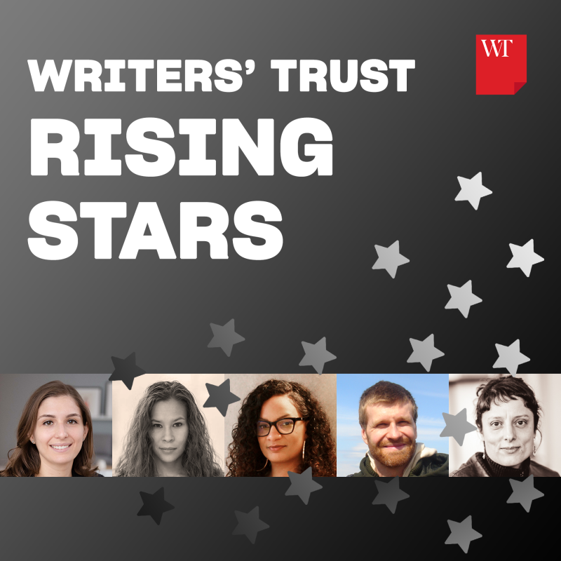composite image of Writers' Trust five rising star authors arrange horizontally. 