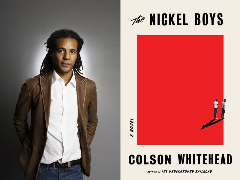Photo of Colson Whitehead and book cover for The Nickel Boys