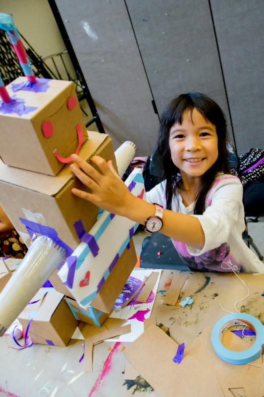 child building box sculpture