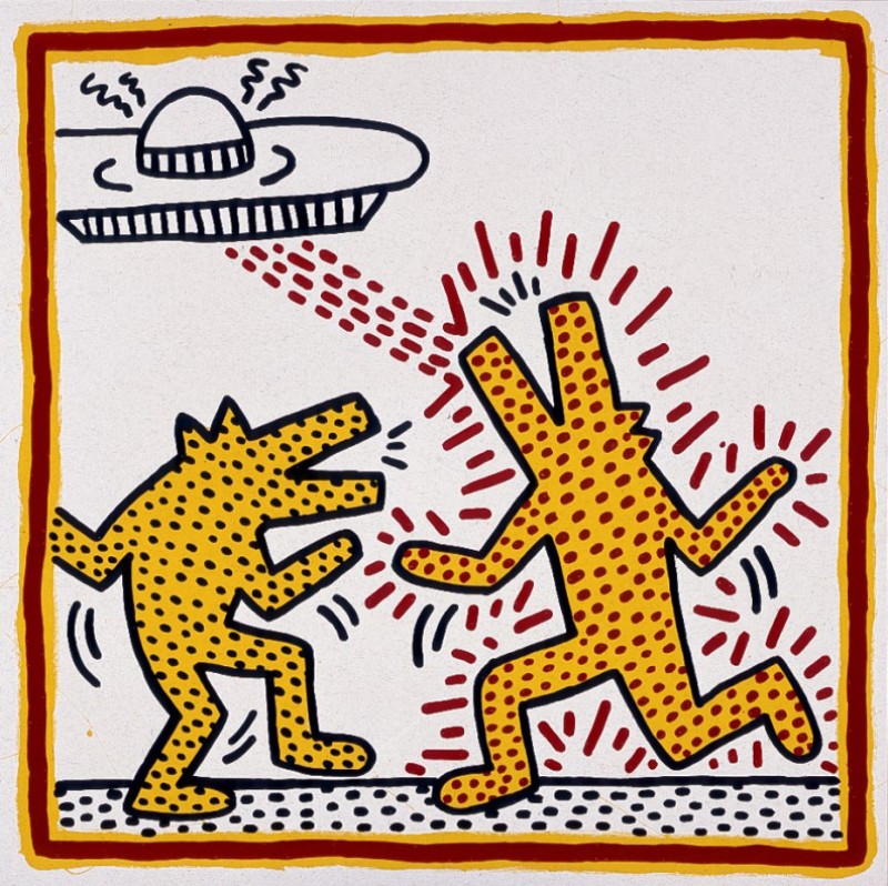 Keith Haring, Untitled, 1982. Baked enamel on metal