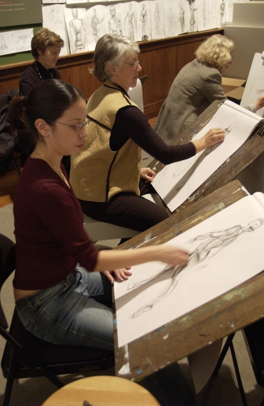 Group of adults drawing
