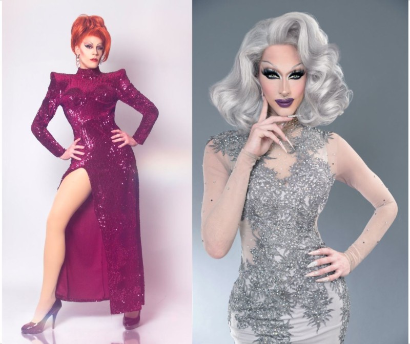 composite image of drag queens Messy Margaret and Ivory Towers. 