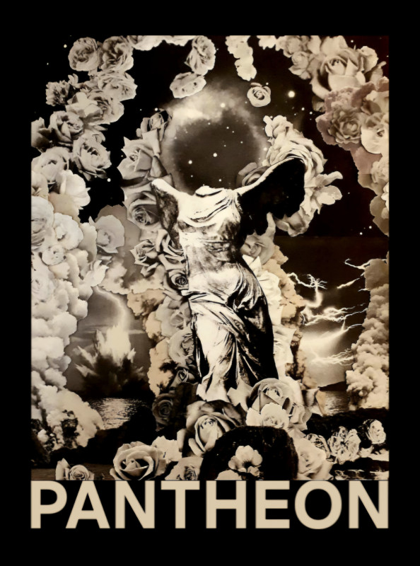 Art image on a poster with pantheon
