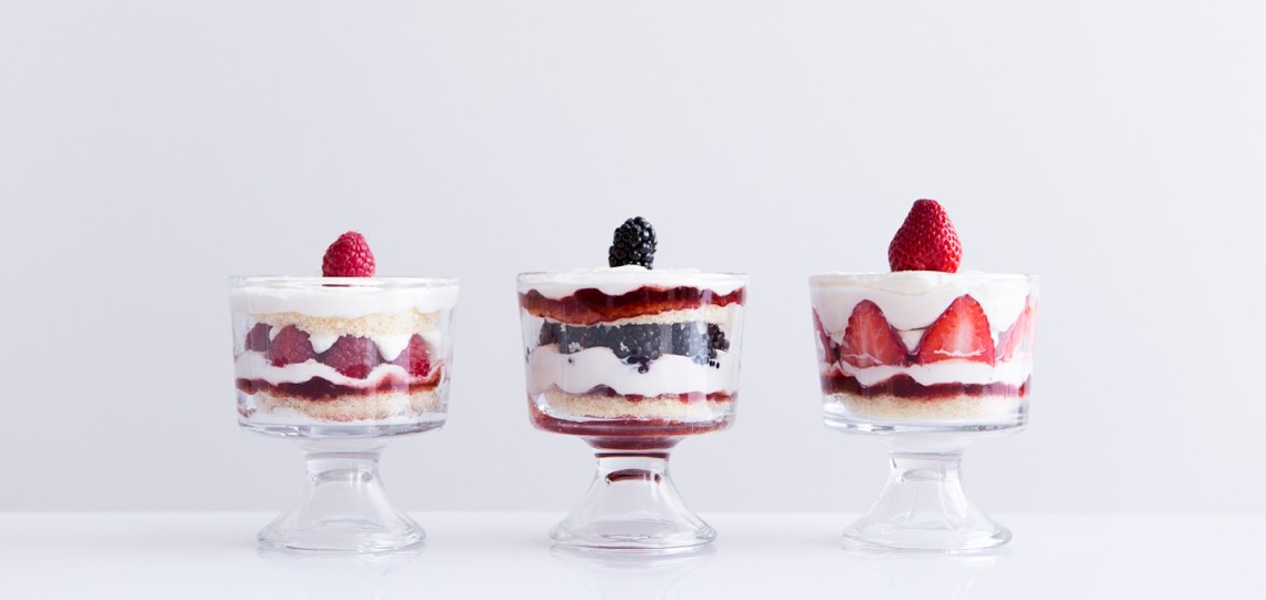 three berry desserts
