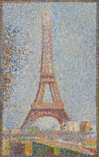 A painting of the eiffel tower by seurat