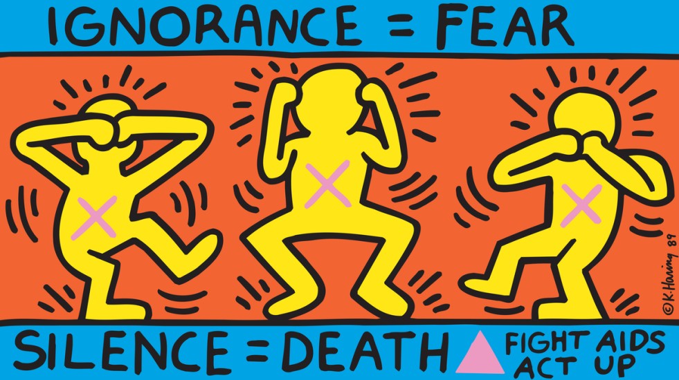Keith Haring, Ignorance=Fear, Silence=Death, 1989.