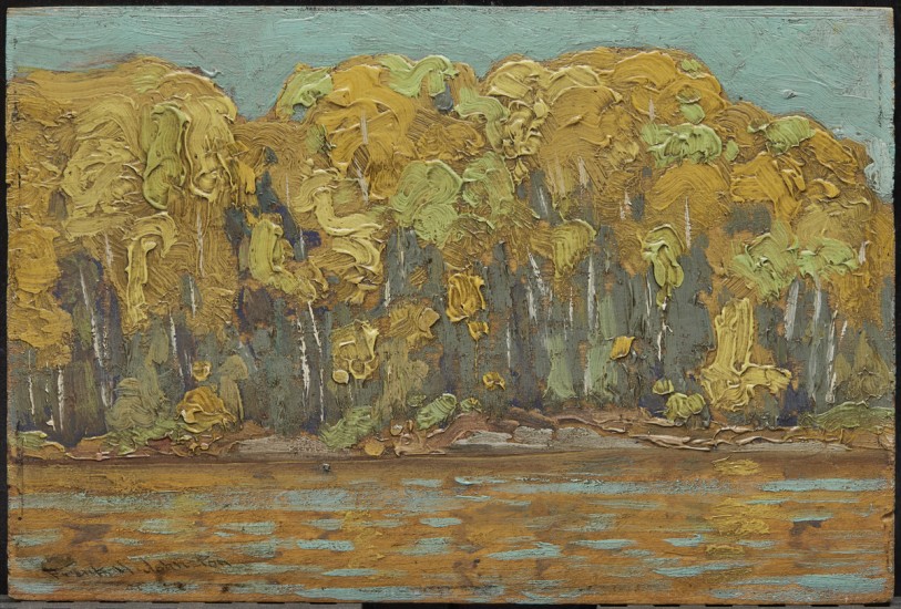 Franz Johnston, October in Algoma, 1918. Oil on wood panel.