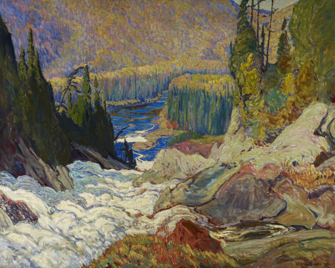 J.E.H. MacDonald, Falls, Montreal River, 1920. Oil on canvas.