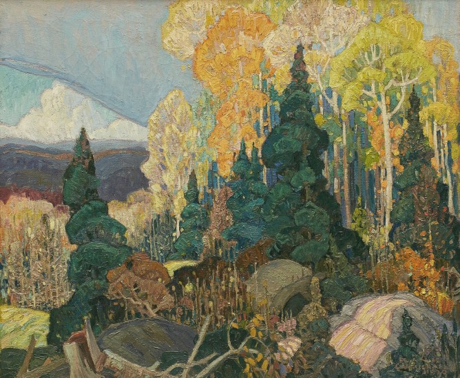 Franklin Carmichael, Autumn Hillside, 1920. Oil on canvas.