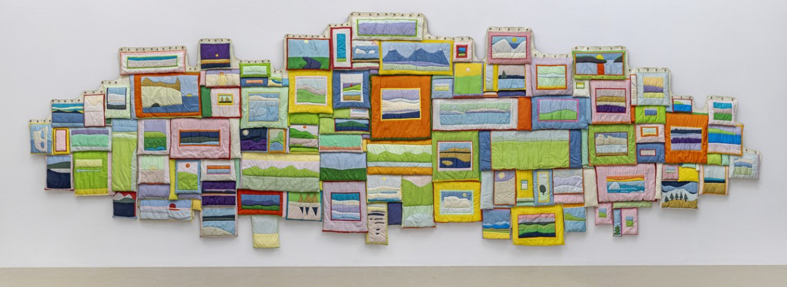Joyce Wieland, 109 Views. Quilted cloth assemblage.