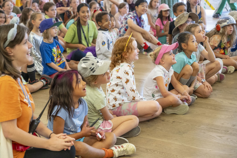 group of children sitting in the AGO Weston Family Learning Centre
