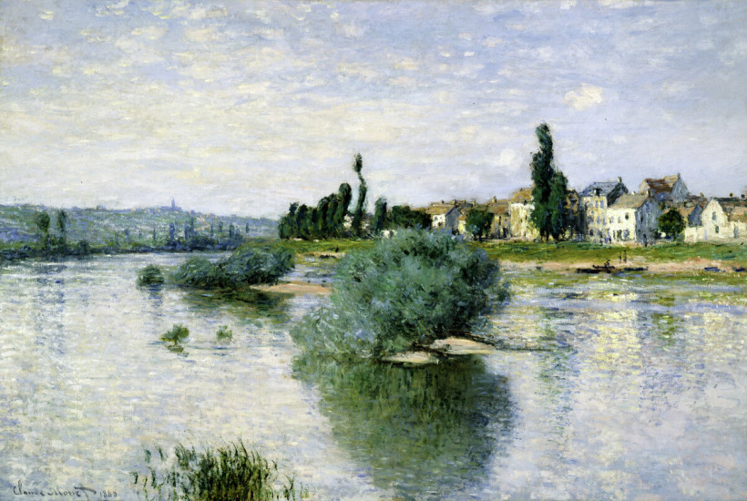 Claude Monet, The Seine at Lavacourt, landscape and water scene, oil on canvas, unframed: 98.4 x 149.2 cm. 